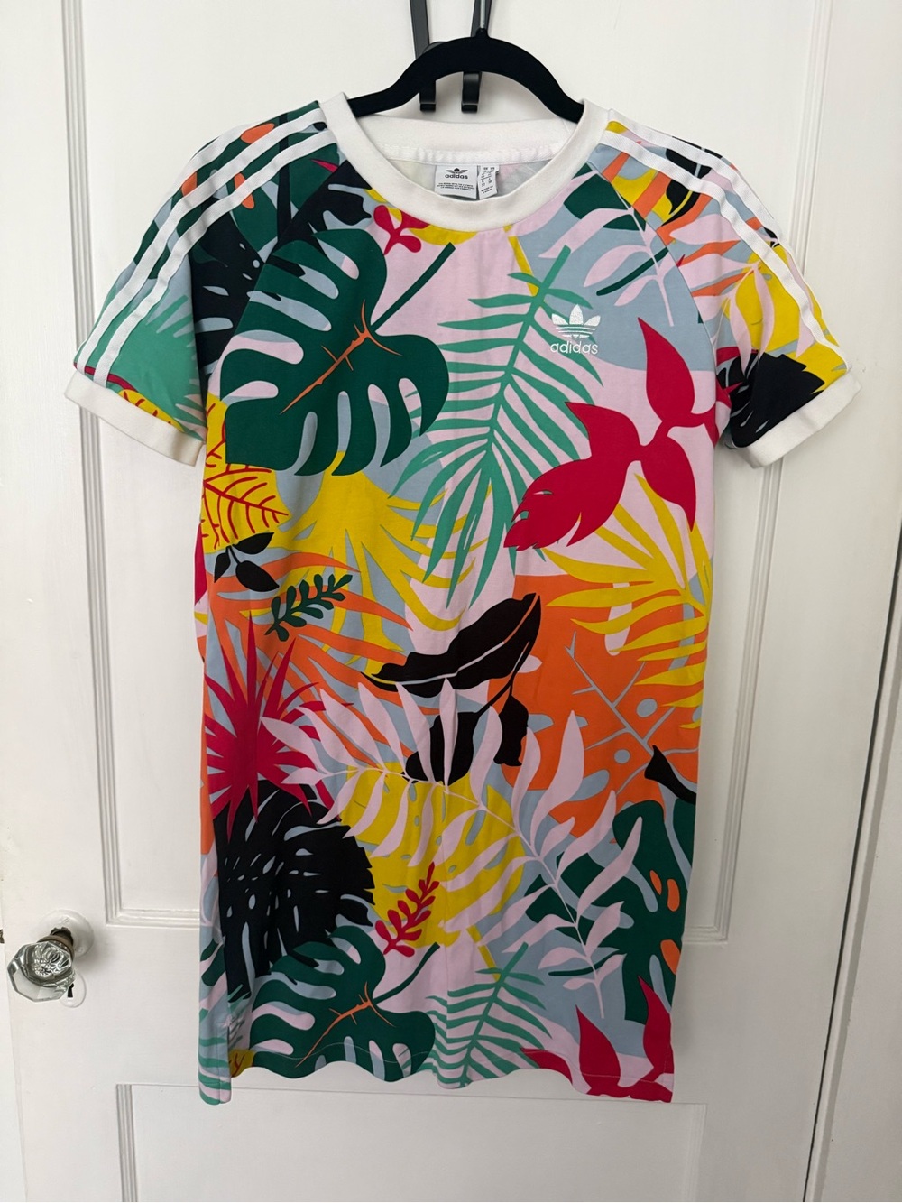 adidas x Farm Rio Tropical Leaf Print Tee Dress - Picture 3 of 7